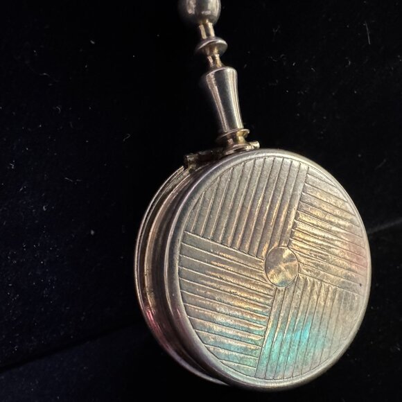 Vtg Pocket Size Portable Butler Ashtray Pill Box MultiColor Rhinestones jw1480 - Picture 6 of 15